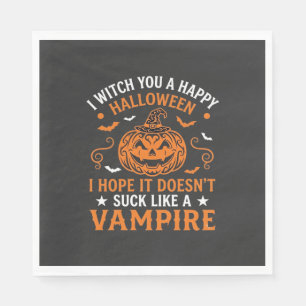 Servilleta De Papel Feliz Halloween Vampiro Calabaza Bruja Sombrero Mu