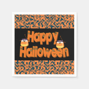Servilleta De Papel Feliz Halloween Whimsical Text Napkins
