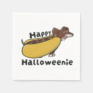 Servilleta De Papel Feliz Halloweenie Hotdog Dachshund