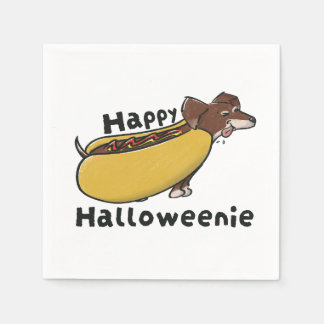 Servilleta De Papel Feliz Halloweenie Hotdog Dachshund