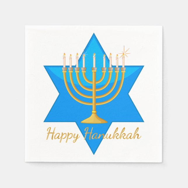 Servilleta De Papel Feliz Hanukkah (Anverso)