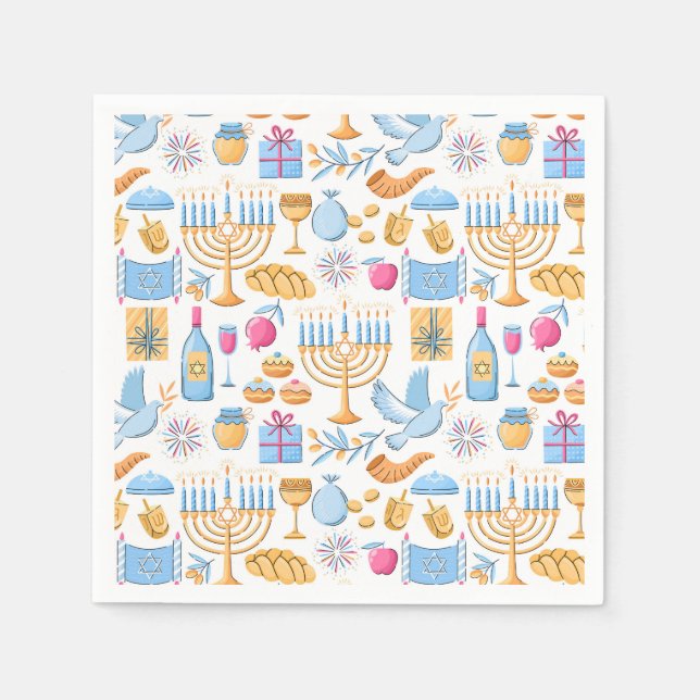 Servilleta De Papel Feliz Hanukkah (Anverso)