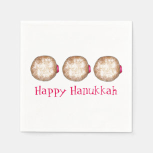 Servilleta De Papel Feliz Hanukkah Chanukah Jelly Donut Sufganiyah