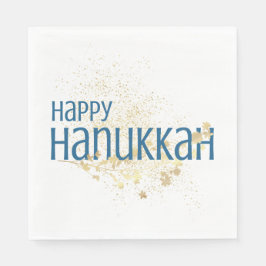 Servilleta De Papel Feliz Hanukkah (con oliage de oro)