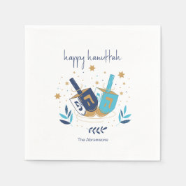 Servilleta De Papel Feliz Hanukkah Floral Dreidel