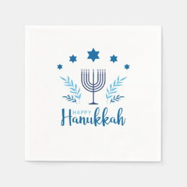 Servilleta De Papel Feliz Hanukkah Menorah Stars