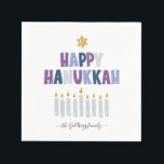 Servilleta De Papel Feliz Hanukkah Monograma Fiesta Napkins<br><div class="desc">Cuando se prepara para organizar una reunión de vacaciones, un fiesta de cócteles o una cena, nuestras servilletas Hanukkah le darán un toque divertido y festivo a su mesa. Diseñe sus propias servilletas para que sus fiestas sean realmente únicos. Nuestros modernos diseños de Hanukkah le proporcionarán el toque perfecto a...</div>