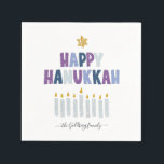 Servilleta De Papel Feliz Hanukkah Monograma Fiesta Napkins<br><div class="desc">Cuando se prepara para organizar una reunión de vacaciones, un fiesta de cócteles o una cena, nuestras servilletas Hanukkah le darán un toque divertido y festivo a su mesa. Diseñe sus propias servilletas para que sus fiestas sean realmente únicos. Nuestros modernos diseños de Hanukkah le proporcionarán el toque perfecto a...</div>