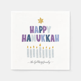 Servilleta De Papel Feliz Hanukkah Monograma Fiesta Napkins
