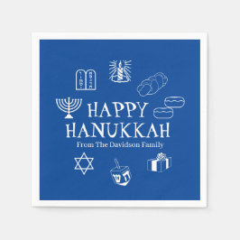 Servilleta De Papel Feliz Hanukkah nombre de familia de personalizados