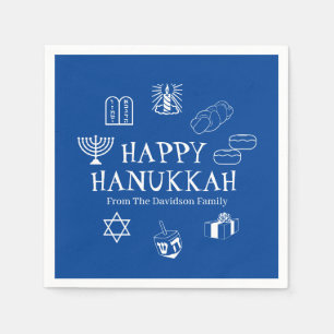 Servilleta De Papel Feliz Hanukkah nombre de familia de personalizados