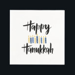 Servilleta De Papel Feliz Hanukkah Velas Azules Amarillas<br><div class="desc">La servilleta de papel festivo de Hanukkah presenta un "Hanukkah feliz" en la tipografía escrita a mano moderna y una decoración de velas en tonos clásicos de azul y amarillo. Hay artículos complementarios disponibles. El COLOR DE FONDO se puede cambiar con la herramienta en línea de opciones de color de...</div>
