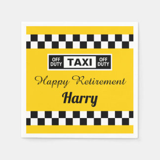 Servilleta De Papel Feliz Jubilación Al Conductor De Taxi Desconectado