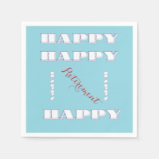 Servilleta De Papel FELIZ Jubilación Azul (Anverso)