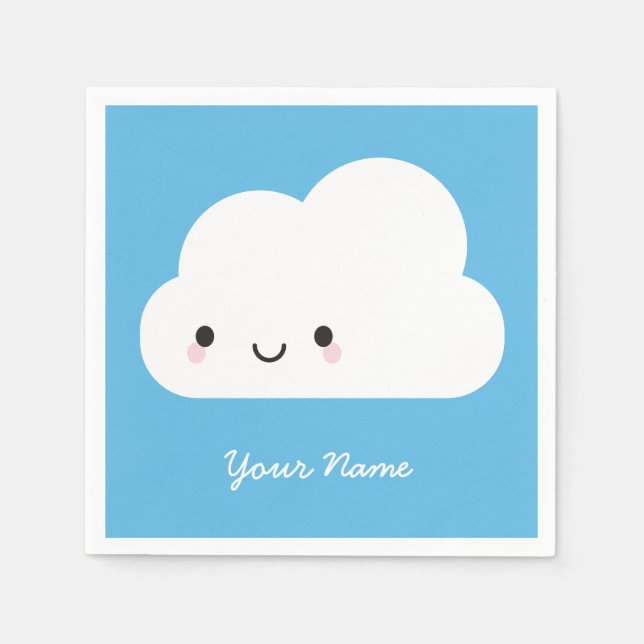 Servilleta De Papel Feliz Kawaii Cloud (Anverso)