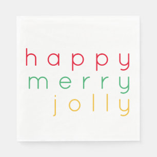 Servilleta De Papel FELIZ MERRY JOLLY Ropa de papel de almuerzo estánd