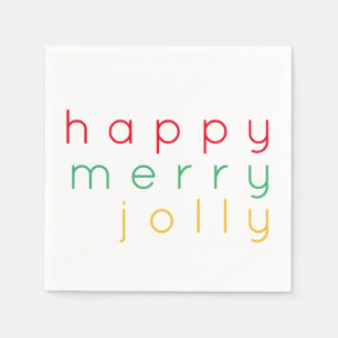 Servilleta De Papel FELIZ MERRY JOLLY Standard Cocktail Paper Napkins