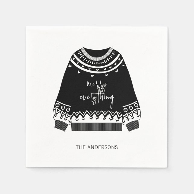 Servilleta De Papel Feliz moderno Todo Navidades Dulce vacaciones (Anverso)