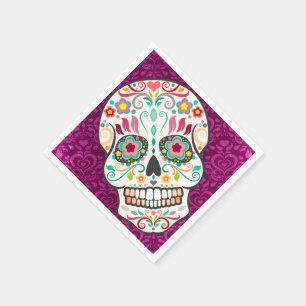 Servilleta De Papel Feliz Muertos - Festividades con papel de cráneo 