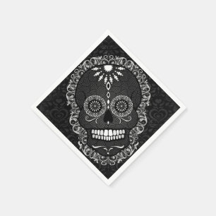 Servilleta De Papel Feliz Muertos - servilletas de papel del cráneo