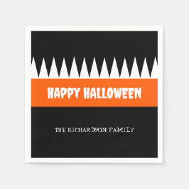 Servilleta De Papel Feliz Naranja de Halloween negro personalizado