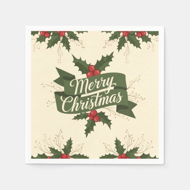 Servilleta De Papel Feliz Navidad (Anverso)