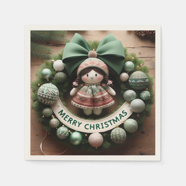 Servilleta De Papel Feliz Navidad 2025:Celebrar con alegría y calor (Anverso)