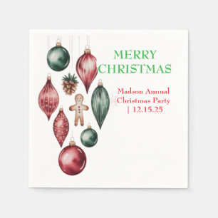 Servilleta De Papel Feliz Navidad 2025 Invitación - Anual de Madson