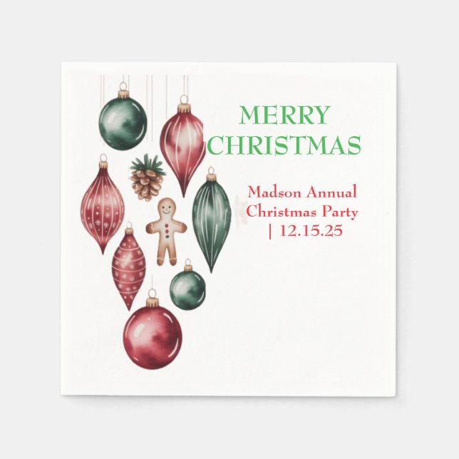 Servilleta De Papel Feliz Navidad 2025 Invitación - Anual de Madson (Anverso)