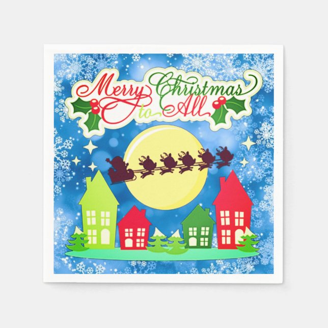 Servilleta De Papel Feliz Navidad a todos (Anverso)