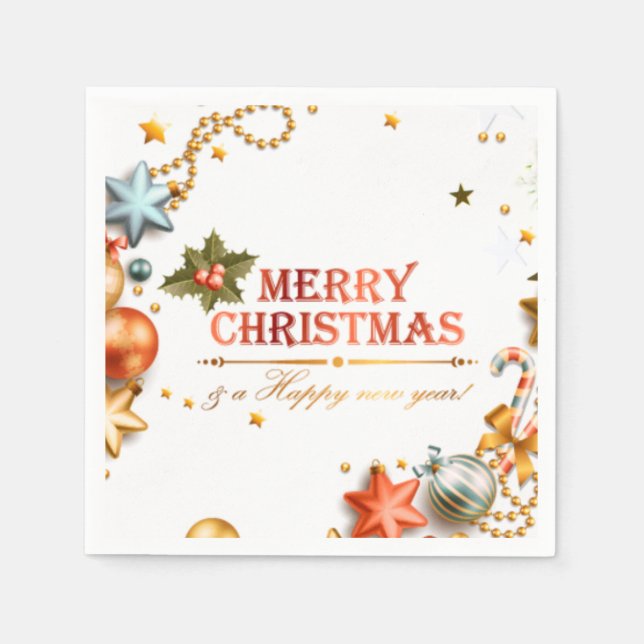 Servilleta De Papel Feliz Navidad A Todos (Anverso)