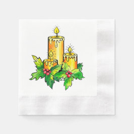 Servilleta De Papel Feliz Navidad Amarilla Y Feliz Año Nuevo