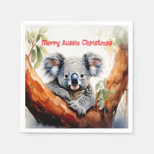 Servilleta De Papel Feliz Navidad Australiana Koala 