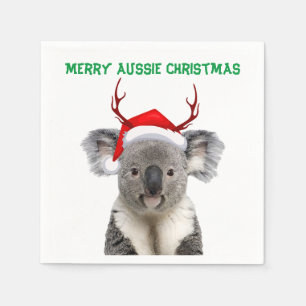 Servilleta De Papel Feliz Navidad Australiana Koala 