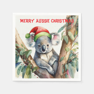 Servilleta De Papel Feliz Navidad Australiana Koala 