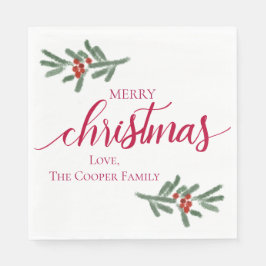 Servilleta De Papel Feliz Navidad - Bayas frescas, abeto