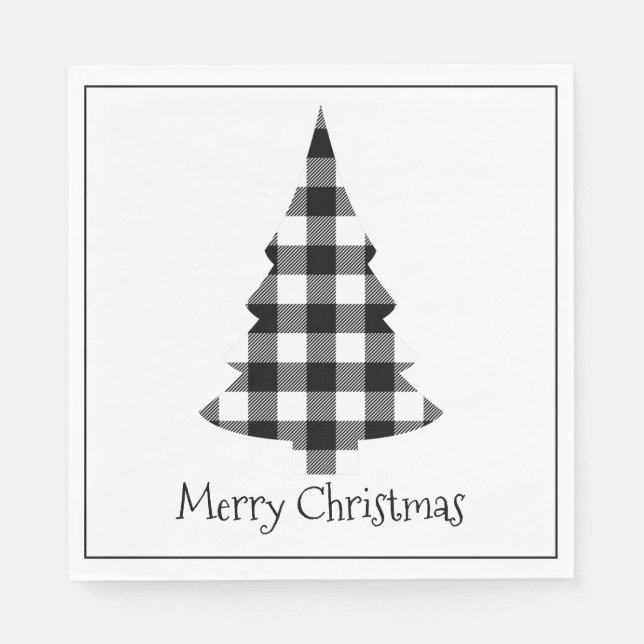 Servilleta De Papel Feliz Navidad Búfalo Navidades Rústicos (Anverso)