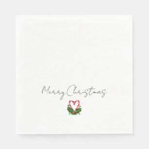 Servilleta De Papel Feliz Navidad Candy Cane Heart Sweet Holiday