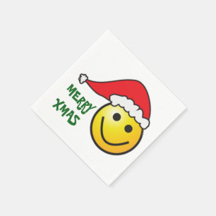 SERVILLETA DE PAPEL "FELIZ NAVIDAD CARA A SANTA NAPKINS