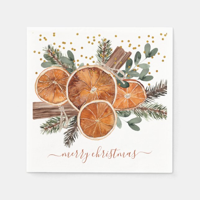 Servilleta De Papel Feliz Navidad Citrus Pine Holiday (Anverso)