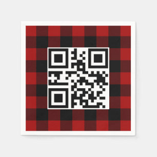 Servilleta De Papel Feliz Navidad Código QR En Búfalo Plantado