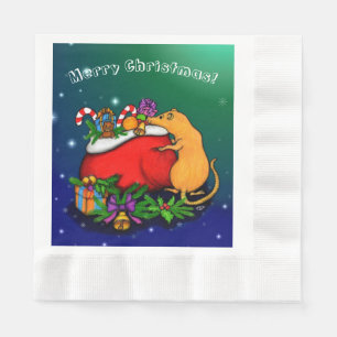 Servilleta De Papel Feliz Navidad con el príncipe rata