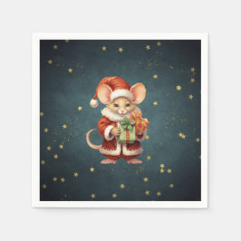 Servilleta De Papel Feliz Navidad Cute Mouse