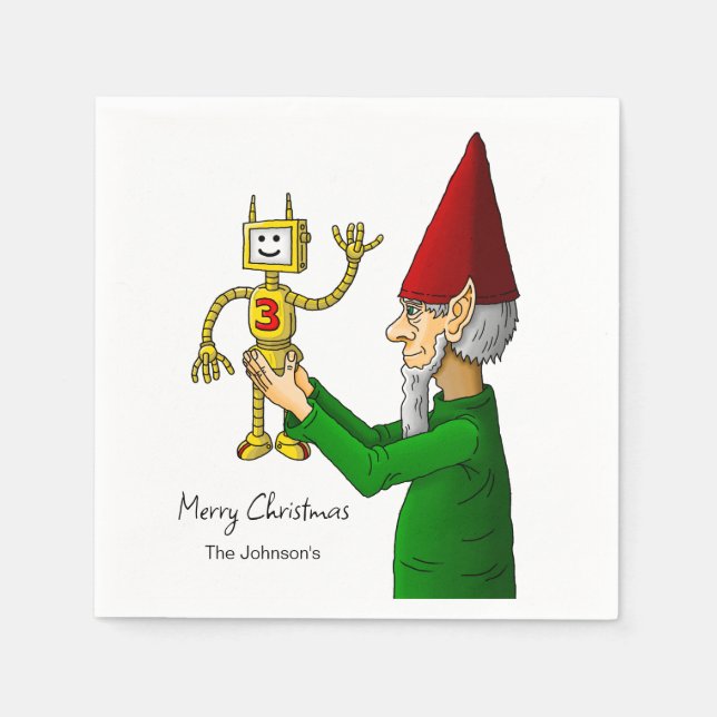 Servilleta De Papel Feliz Navidad de El Robot (Anverso)