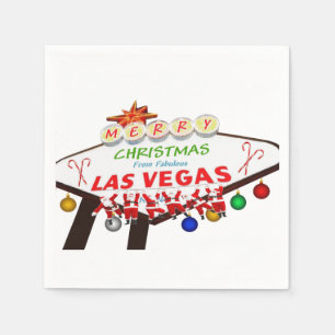 Servilleta De Papel Feliz Navidad desde Las Vegas Paper Napkin