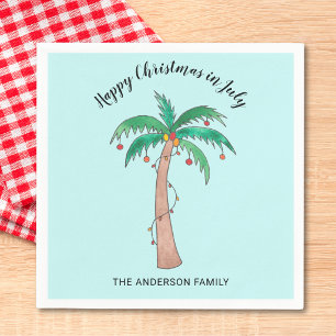 Servilleta De Papel Feliz Navidad en Julio Personalizado