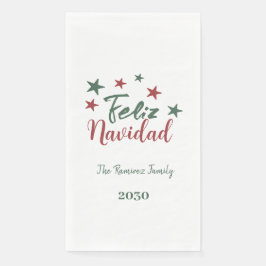 Servilleta De Papel Feliz Navidad, familia de Navidades modernos