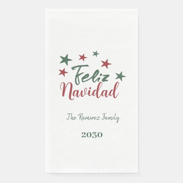 Servilleta De Papel Feliz Navidad, familia de Navidades modernos (Anverso)