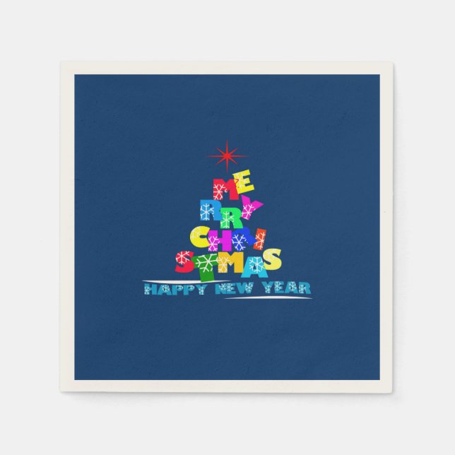 Servilleta De Papel Feliz Navidad Feliz Año Nuevo (Anverso)