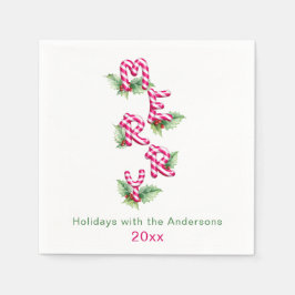 Servilleta De Papel Feliz Navidad Fiesta Verde Roja